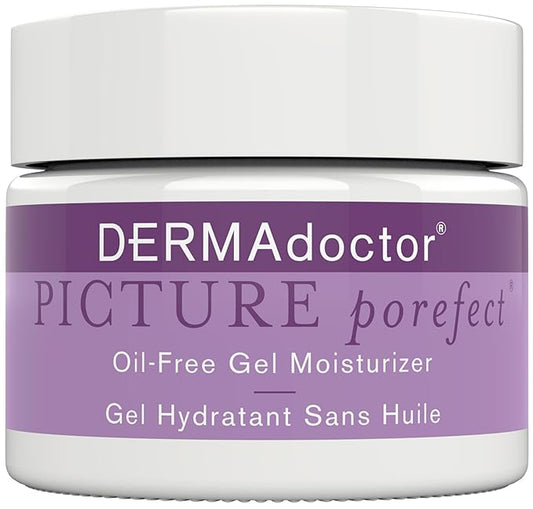 DERMAdoctor Picture Porefect Dermatologist Formulated Oil Free Facial Moisturizer, Pore Minimizer for Acne or Oily Skin, Daily Face Lotion for Men & Women with Zinc & Copper Peptides - 1.69 oz