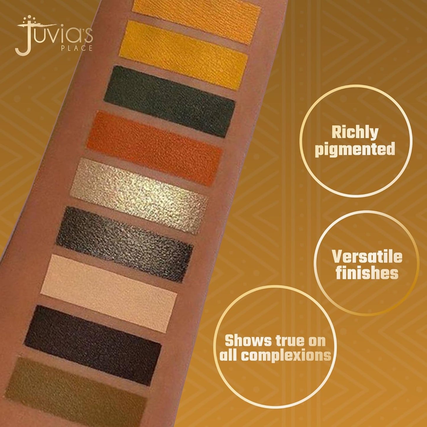 Juvia's Place Palette The Nomad - Marigold, Shimmering Honey, Deep Merlot, Shades of 9, Deep Merlot, Pigmented Makeup Palette Eye Color & Shine