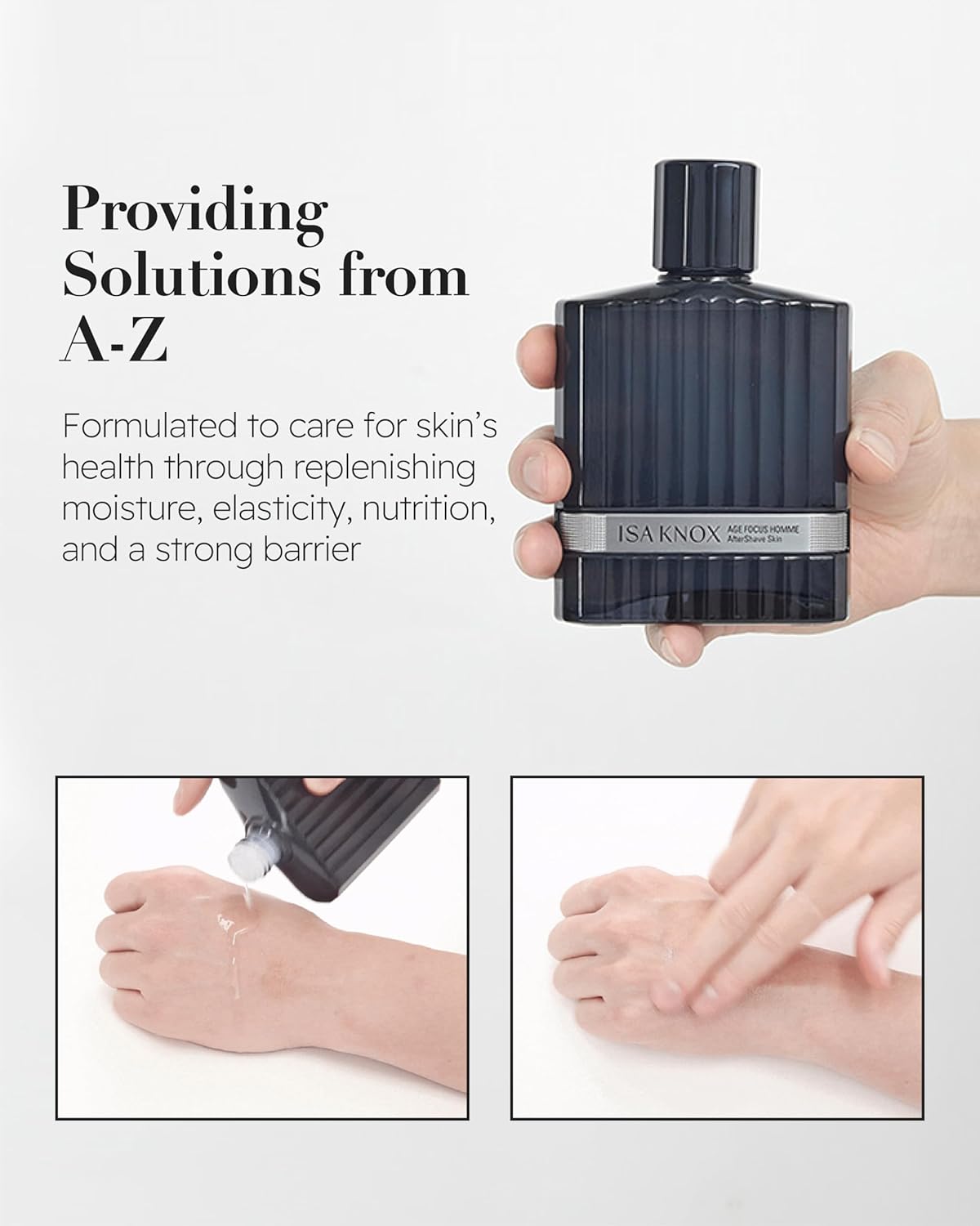 Isa Knox Age Focus Homme (All-in-one Essence, 4.1fl oz) - Refreshing and Moisturizing All-in-One Moisturizer, Protective Barrier Men's Skin Care with Niacinamide | Korean Skincare