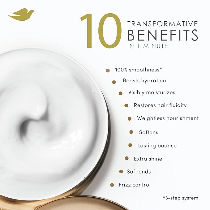 Dove Hair Hyaluronic Moisture for Dry Hair 10-in-1 Hydrating Hair Mask with Bio-Protein Care Technology and Hyaluronic Serum 9.2 Fl Oz