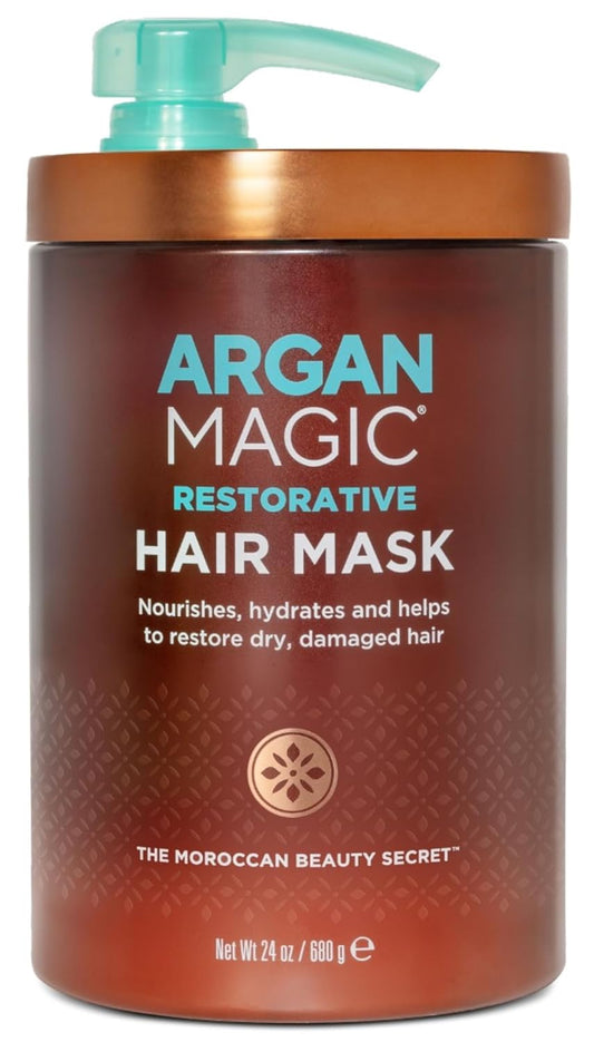 Argan Magic Restorative Hair Mask - Protein Rich Conditioning Hair Mask that Hydrates, Restores And Repairs Damaged Hair | Made in USA, Paraben Free, Cruelty Free (24 Oz)