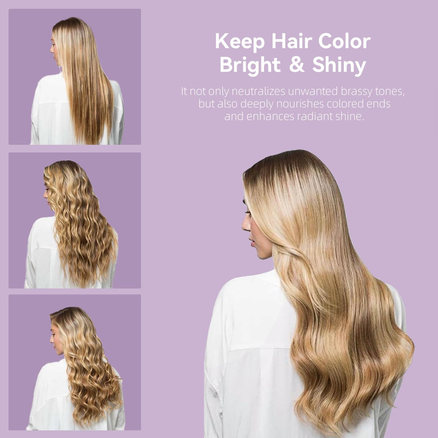 ALFHEIM Lavender+ Purple Hair Treatment Oil | Anti-Brass Toning & Shine Boosting Hair Oil for Blonde, Silver & Gray Hair | Heat Protection & UV Defense | Sulfate-Free, Paraben-Free | 3.38 fl.oz