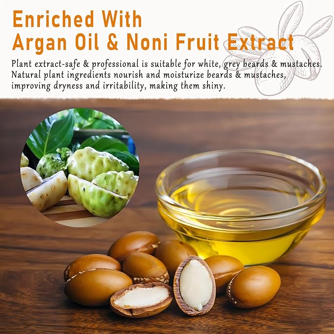 Men’s Brown Beard Dye for Men, 3 in 1 Dark Brown Hair Dye Shampoo for Grey Facial Hair Coverage, 10 Mins Instant Color for Beard, Mustache & Hair, Long-Lasting Beard Color With Natural Extract, 200ML