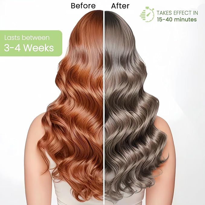 Chestnut Brown Hair Dye Shampoo 3-in-1, Instant Natural Hair Color Dye Shampoo for Women Men Maroon, Root Touch Up & 3-4 Weeks Lasting & Easy to Use & for All Hair Types, 500ml