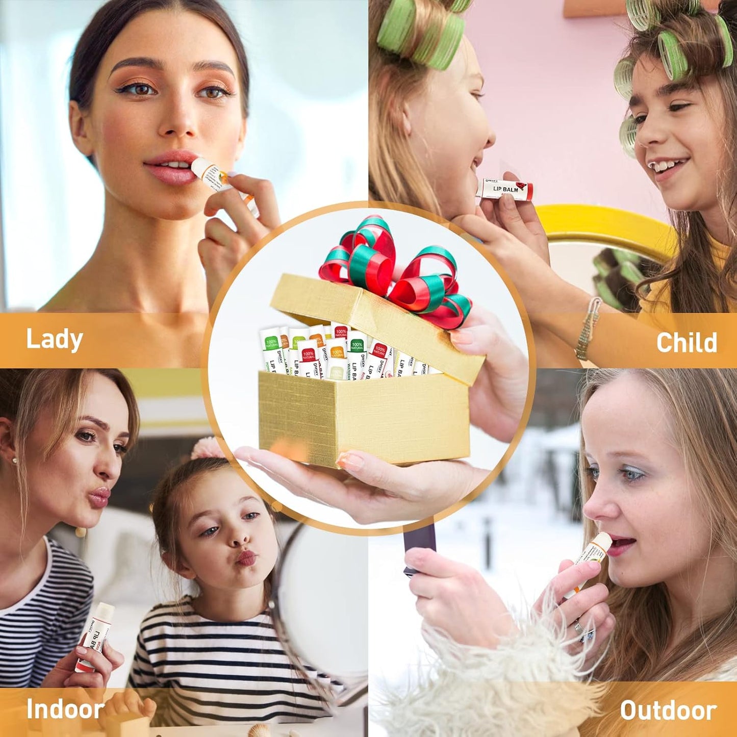 DMSKY 108 Pack Lip Balm, Natural Lip Balms Bulk with Vitamin E and Coconut Oil, Moisturizing Lip Balms for Chapped Lips, Bulk Lip Balm for Women-12 Flavors