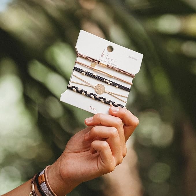 K'lani Hair Tie Bracelets for Women - Elastic Hair Bands That Double as Stylish Jewelry - Focus - Small