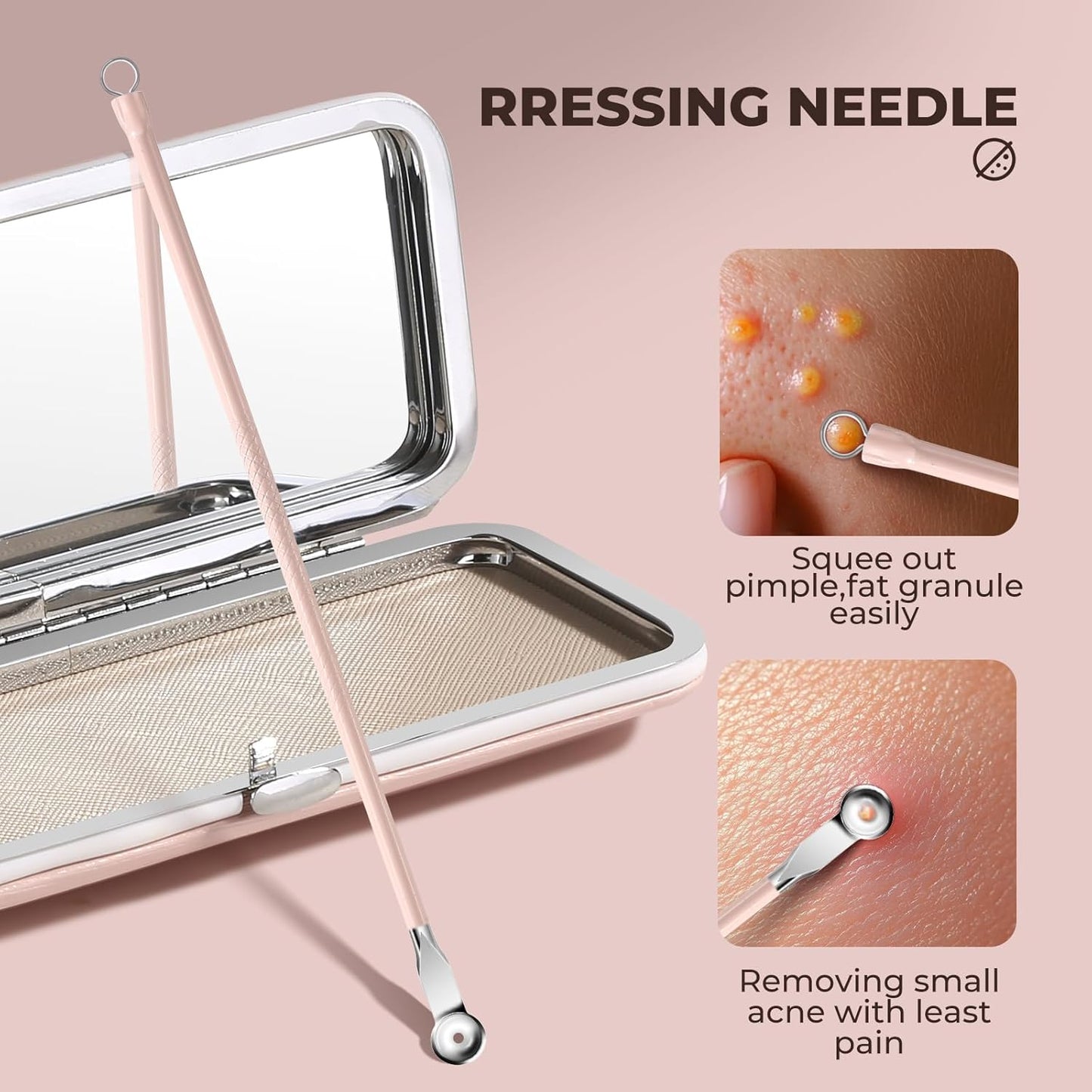 Professional Blackhead Tweezers, Stainless Steel Blackhead Remover Tools, Pimple Popper Tool Kit for Acne Whitehead Blemish, Pore Prep Tool