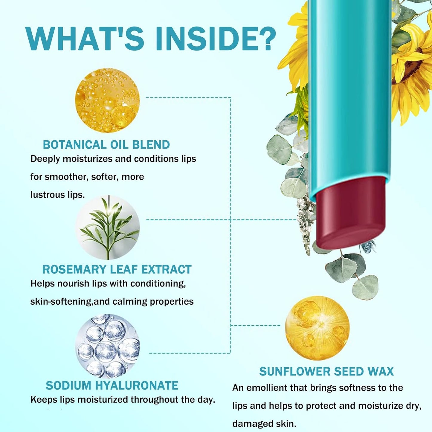 4pcs Lip Tint Hydrating, Moisturizing Lip Oil Balm, Long Lasting Waterproof Lip Gloss Non-Stick Cup Lipstick Set, Natural Ingredients Strong Moisturizing Lipstick