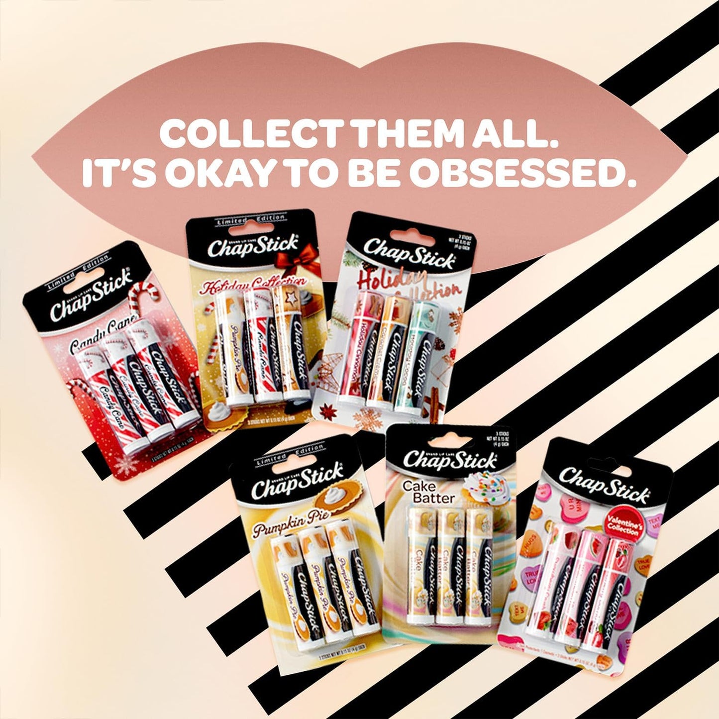 ChapStick Bulk Lip Balm, Cake Batter, 12-Pack – Delicious & Sweet Lip Moisturizer for Dry Lips, Birthday Gifts, Stocking Stuffers, 0.15