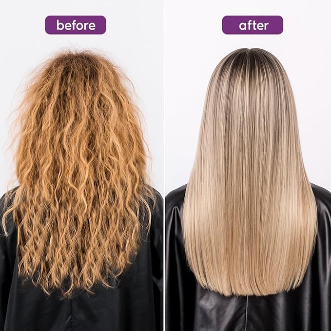 Ravenna Hair Straightening Kit – Blonde Hair B-tox & Repair Oil – Anti-Frizz, Intense Hydration, Shine – Formaldehyde-Free – B-otox Hair Treament For Blonde Hair (2-Pack)