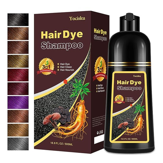 Black Hair Dye, Hair Dye Shampoo for Women & Men, Color Shampoo Hair Dye, Shampoo Para Pintar El Cabello 16.9 Fl Oz, Safe and Natural Champu Para Canas (Black)