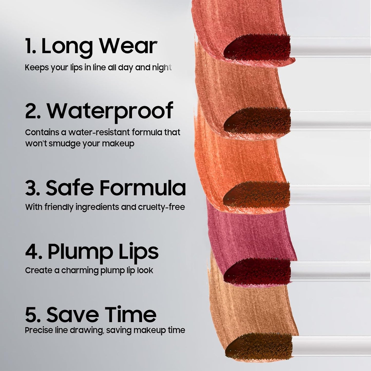 Lip Stain Peel Off - Waterproof Comfortable Vivid Color Peel Lip Liner Non-Stick Cup, Lip Tattoo Peel Off for Beauty & Charming Lip Makeup with All-Day | Vegan and Cruelty Free (#02 Cocoa)