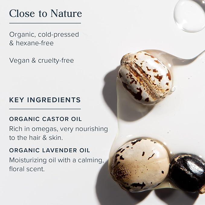 HERITAGE STORE Lavender Castor Oil Organic - Soothing Hair Treatment w/Lavender Essential Oil - Hair Care, Skin Care, Castor Pack Wrap - Calming Scent, Vegan, Hexane Free, 60-Day Guarantee, 8oz