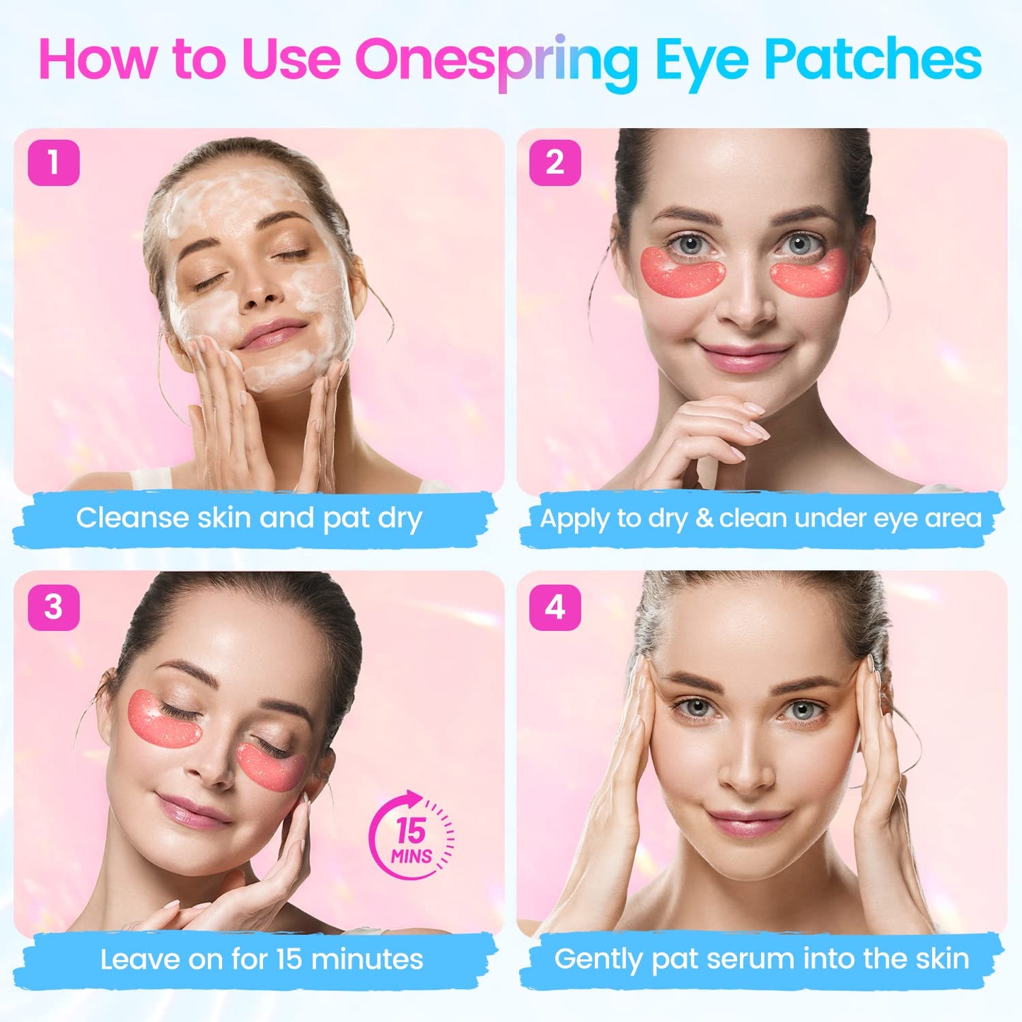 Eye Masks (36 Pairs) - Under Eye Patches for Relieves Dark Circles, Fine Lines and Puffiness, Revitalizing Eye Gel Pads - Ideal for Daily Skin Care & Gift Choice