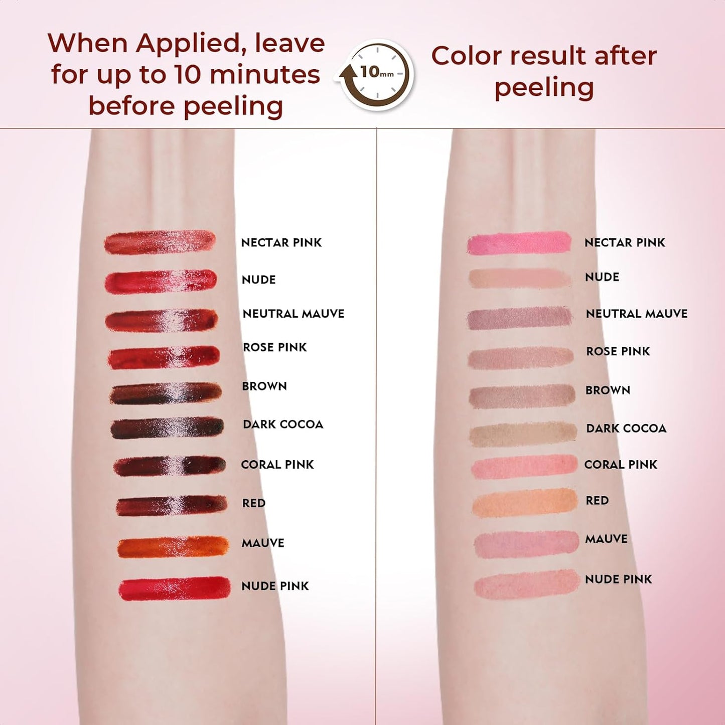 Lip Liner Stain Peel Off with Tweezer, Long Lasting Matte Lip Tattoo, Highly Pigmented Color Lip Makeup, Waterproof, Transfer-proof Lipstain for Women, for All Skin Types, Nude