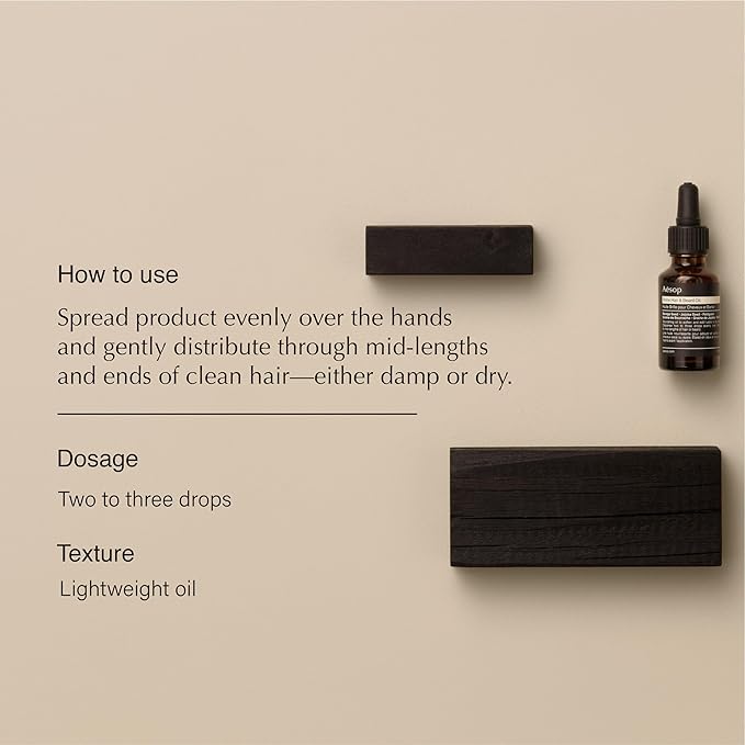 Aesop Shine Hair and Beard Oil | Moisture-Rich, Silicone-Free Oil for Full Beards and Hair | Softens Coarse Texture | No Greasy Buildup | Green Citrus Scent | 0.8 oz / 25 mL