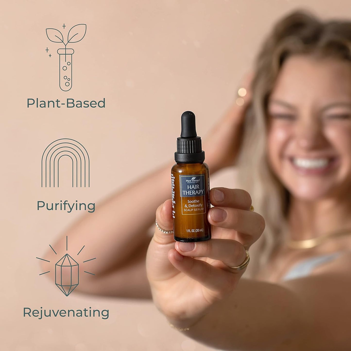 Plant Therapy Hair Therapy Soothe & Detoxify Scalp Serum 1 oz with Hyaluronic Acid & Essential Oils, Remove Product Buildup, Balance Oils, and Stimulate Circulation