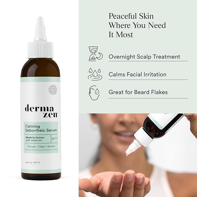 Calming Seborrheic Serum, Dermatologist Recommended, Topical Seborrheic Dermatitis Serum For Scalp, Face, and Body (8 fl oz)