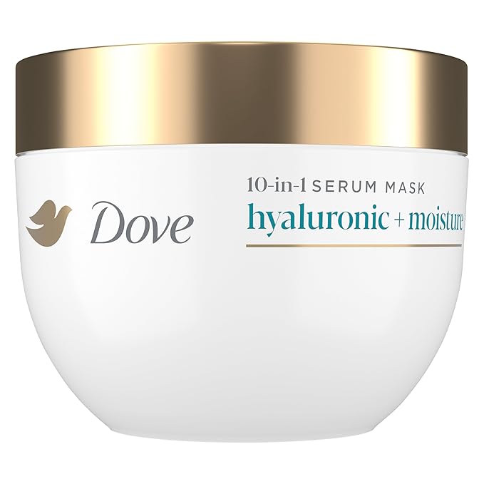 Dove Hair Hyaluronic Moisture for Dry Hair 10-in-1 Hydrating Hair Mask with Bio-Protein Care Technology and Hyaluronic Serum 9.2 Fl Oz