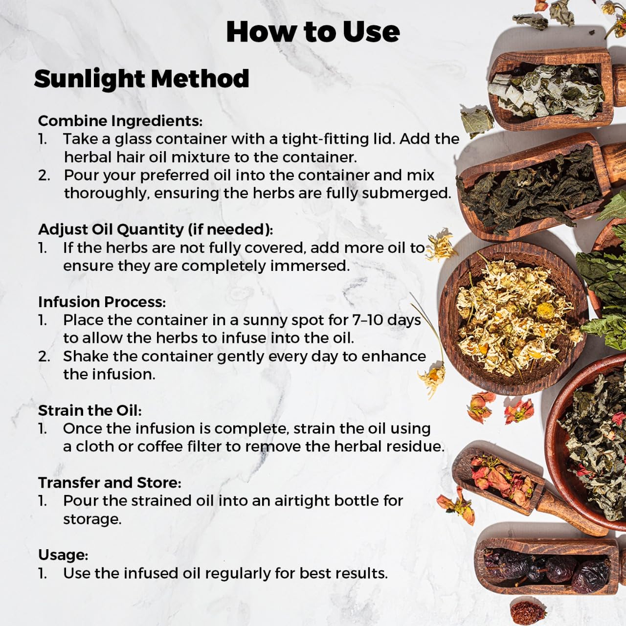 CARMEL ORGANICS Herbal Hair Oil Mix | 21 Herbs For Hair Growth | DIY Oil Infusion | Contains Bhringraj, Fenugreek, Rosemary, Hibiscus and more, No Added Preservatives & Additives, Non GMO