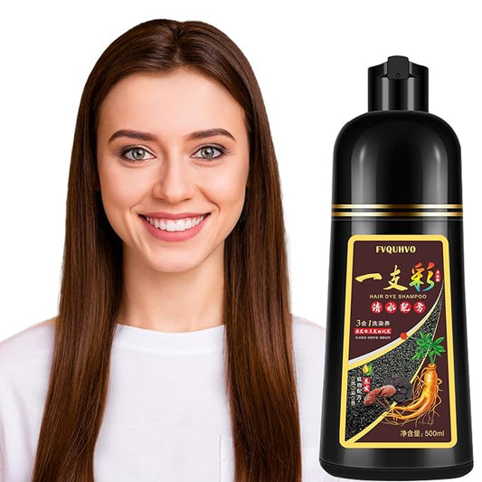 Hair Dye Shampoo 3 in 1, Coffee Hair Color Shampoo for Men Women, Natural Brown Hair Color Dye, Easy to Use for All Hair Types Shampoo Para Canas 16.9 Fl Oz (Coffee)