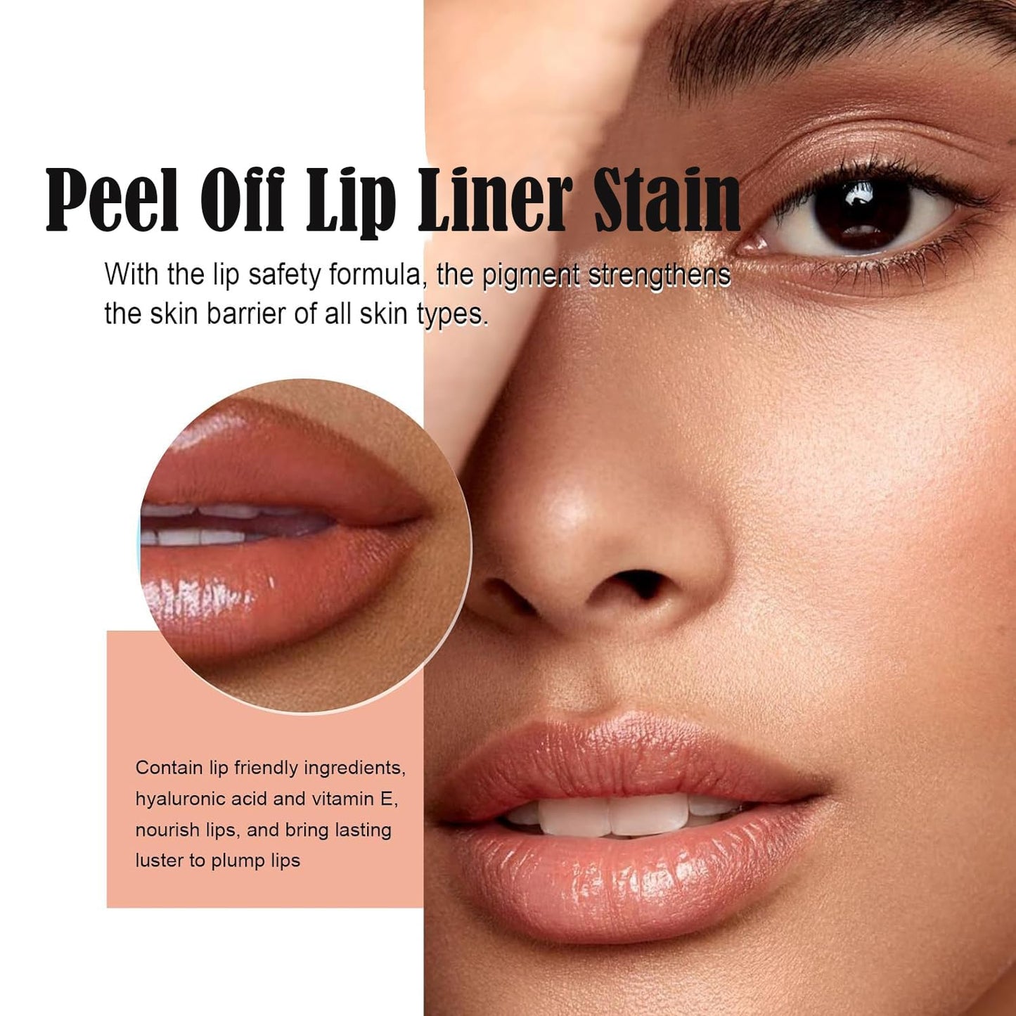 Dulele 3PCS Peel Off Lip Liner Stain, Matte peel Off Lip Stain, Long Wear Lip Stain Peel Off lip liner Set, Waterproof Lip Liner Tattoo Lip Tint Stain (Brown, 1)