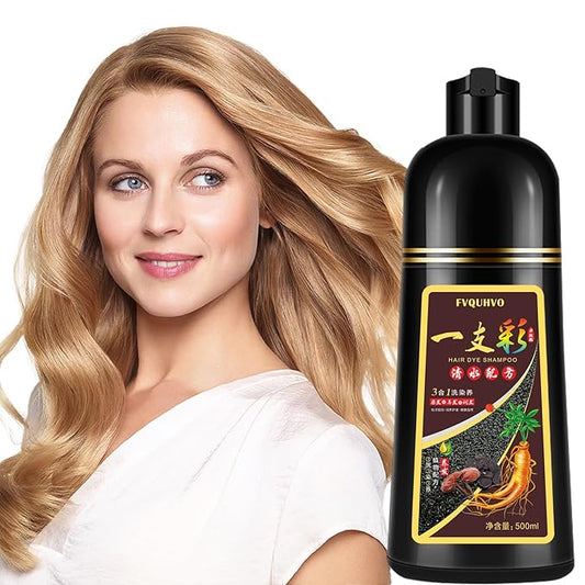 Blonde Brown Hair Dye Shampoo 3 in 1, Natural Hair Color Shampoo for 100% Gray Coverage, Brown Hair Colors in 10-15 mins, 16.9 Fl Oz (Blonde brown), Paraben Free, Hypoallergenic