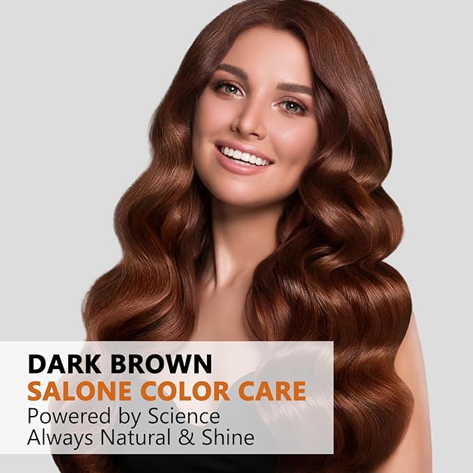Dark Brown Hair Dye Shampoo 3 in 1 for Men Women, Natural Hair Color for 100% Gray Coverage, Brown Colors in 10-15 mins, Shampoo Para Canas 16.9 Fl Oz (Dark brown)