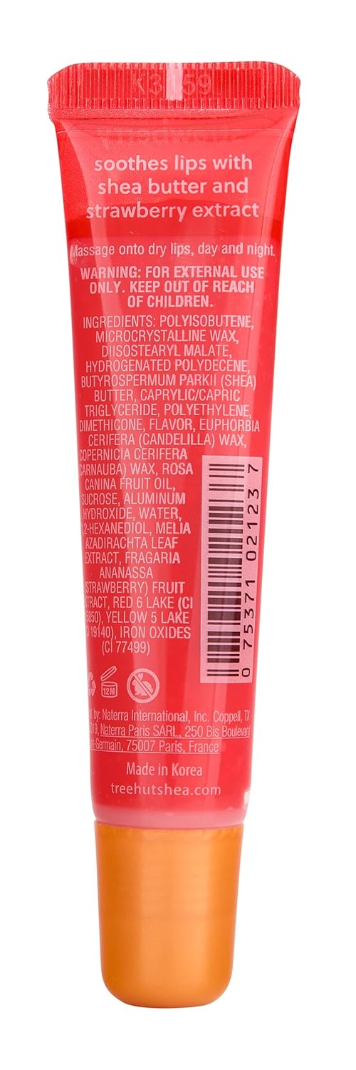 Tree Hut Sugarlips Strawberry Lip Butter | Lock in Moisture & Nourish Skin for Full, Hydrated Lips | Essential Lip Care | 0.52 fl oz.