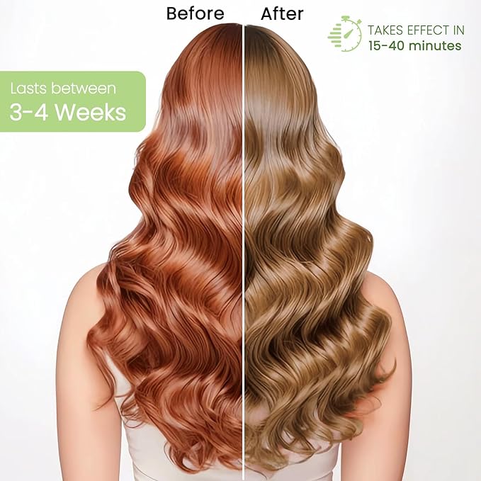 Light Brown Hair Dye Shampoo 3-in-1, Instant Natural Hair Color Shampoo for Women Men Champu Para Canas Mujer, Lasting 3-4 Weeks & Easy to Use & All Hair Types & Root Touch Up, 500ml