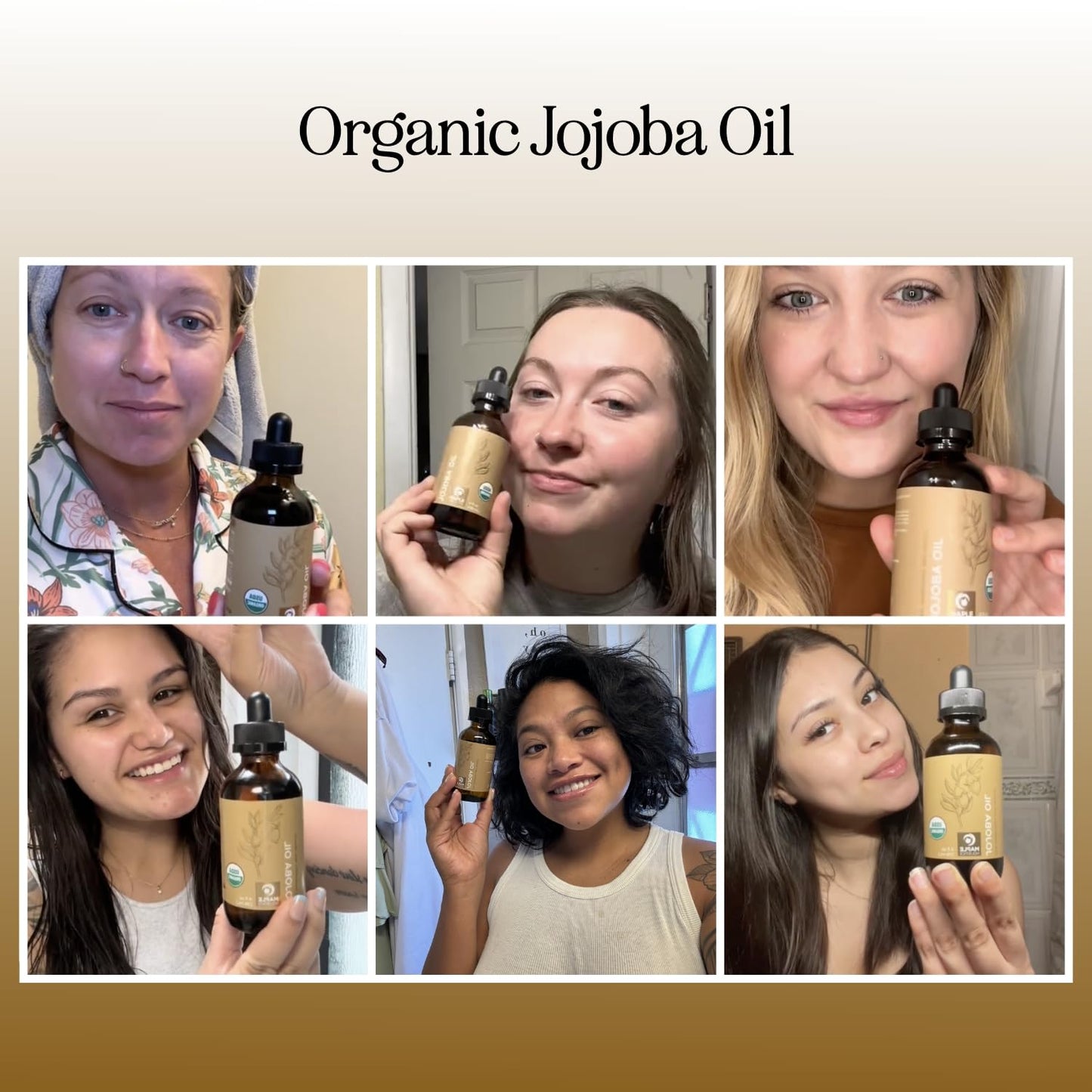 Organic Jojoba Oil Cold Pressed Unrefined - 100% Pure Organic Certified Oil for Skin Hair & Nails - Organic Skin Care & Natural Beauty DIY Carrier Oil - Dermatologist Tested & Non GMO (4 Fl Oz)