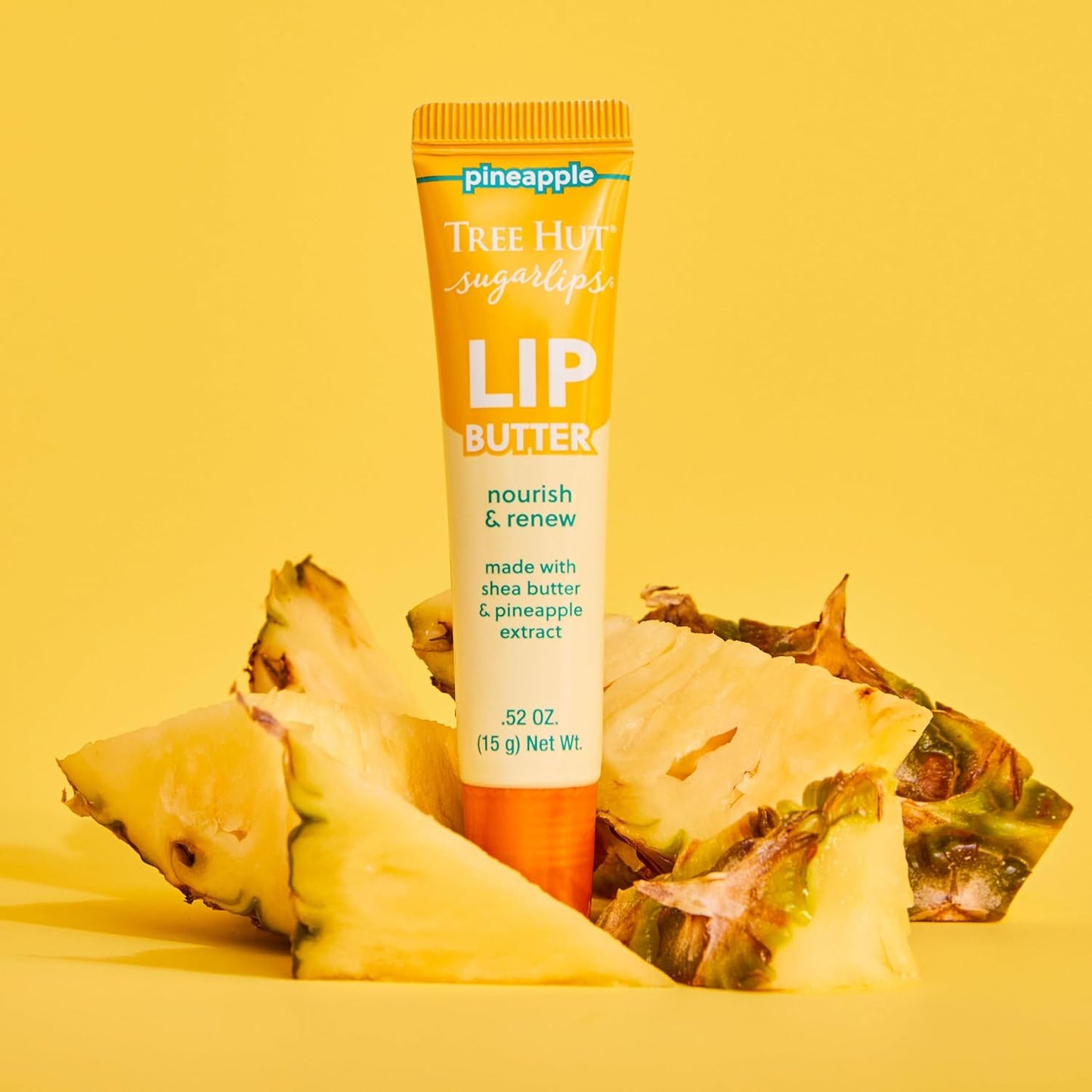 Tree Hut Sugarlips Pineapple Lip Butter | Lock in Moisture & Nourish Skin for Full, Hydrated Lips | 0.52 fl oz.