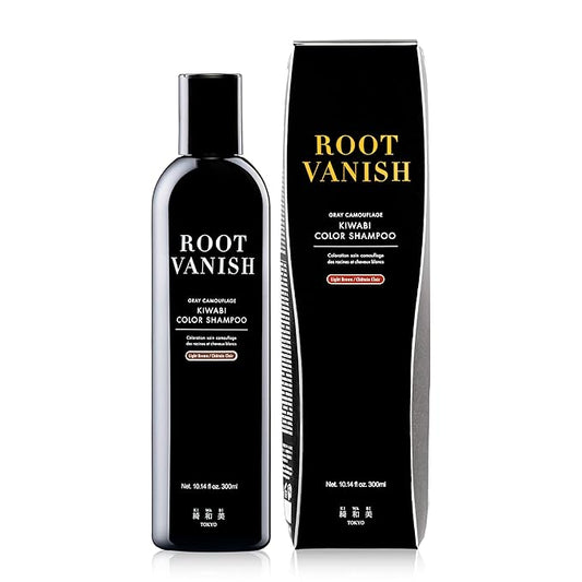 KIWABI Hair Color Shampoo for Gray Coverage – Gradual, All Natural Hair Dye Shampoo for Women & Men – Hydrating, Sulfate-Free, Ammonia-Free, Vegan Scalp Care with 31 Botanicals (Light Brown)