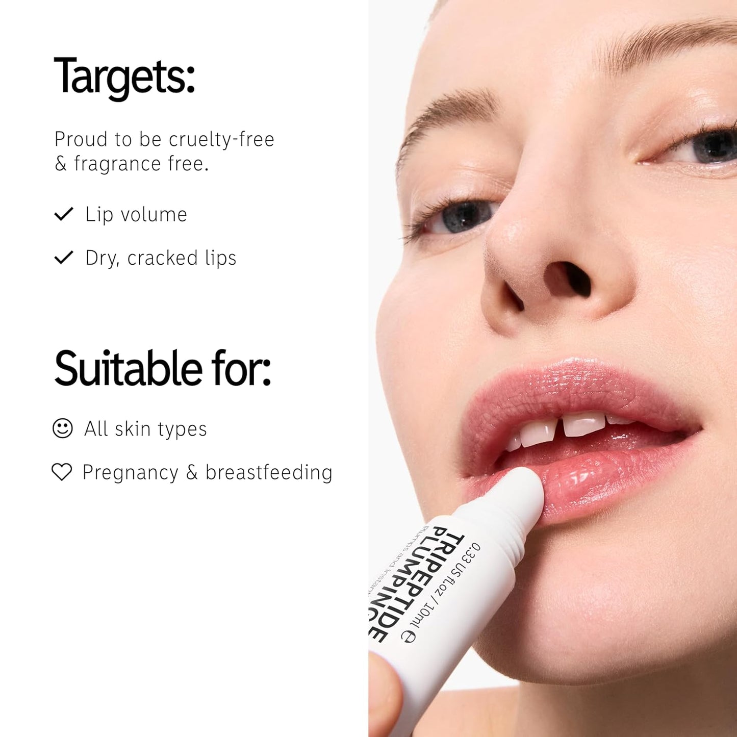 The INKEY List Tripeptide Plumping Lip Balm 10ml, Clinically Proven Plumping Tinted Lip Care, Hydrates Dry Cracked Lips, Vegan & Cruelty Free, Pink Tint