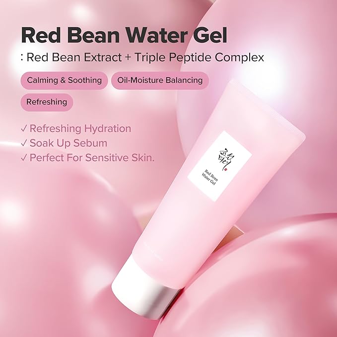Beauty of Joseon Red Bean Water Gel Hydrating Peptide Hydro Boost Moisturizer for Acne Prone Dry Skin, Korean Skin Care for Men and Women, 100ml, 3.38 fl.oz