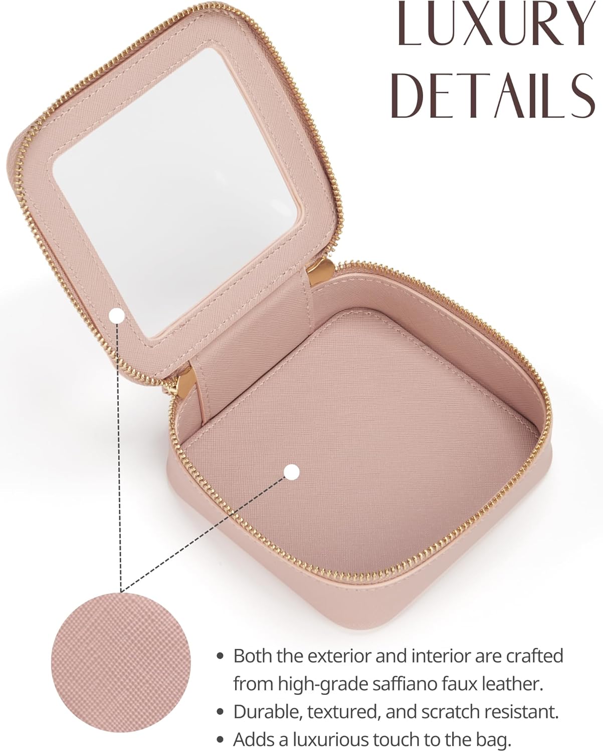 Popvibe Clear Makeup Bag Travel Cosmetic Case Transparent Toiletry Bag with Zipper, Portable Make Up Organizer Traveling Compact Car Bag for Essentials