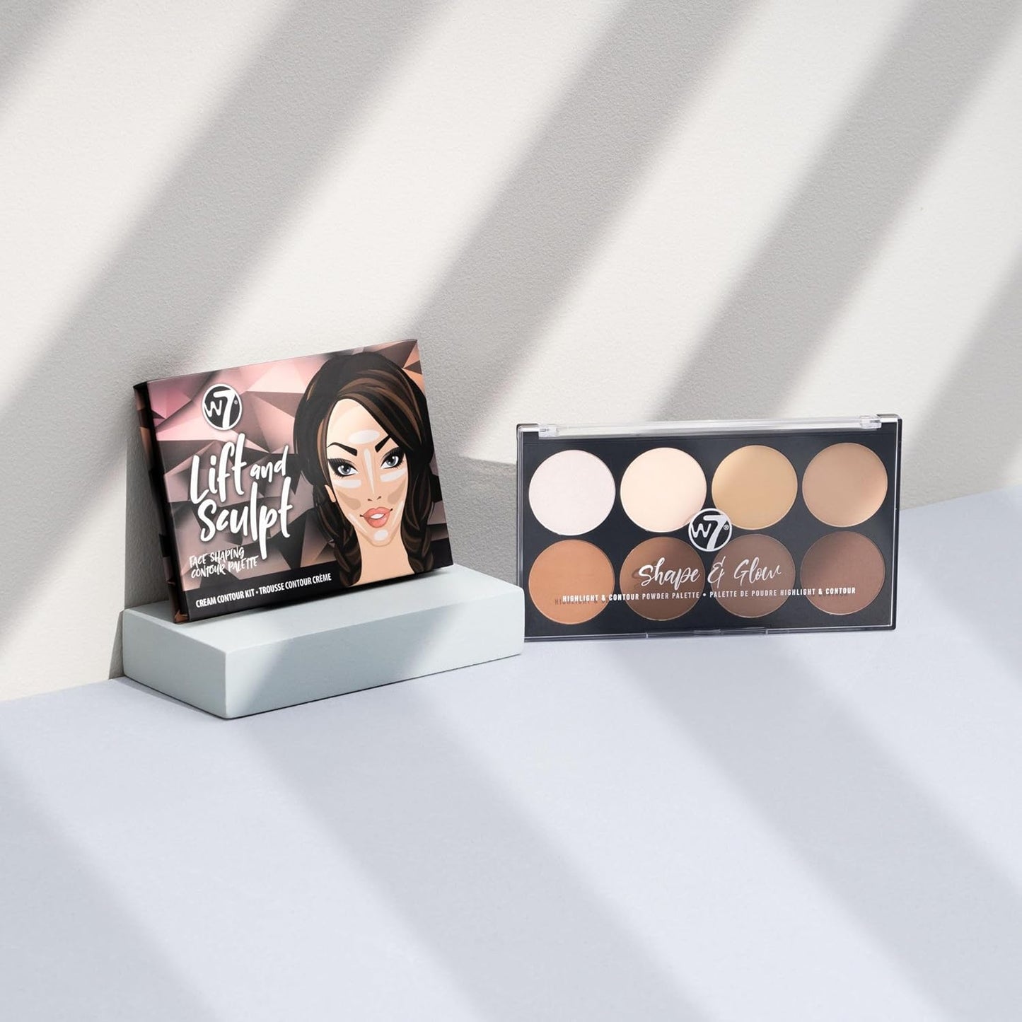 W7 Lift & Sculpt, Shape & Glow Set - 2 Piece Set - Cream Contour & Powder Contour Palette Duo