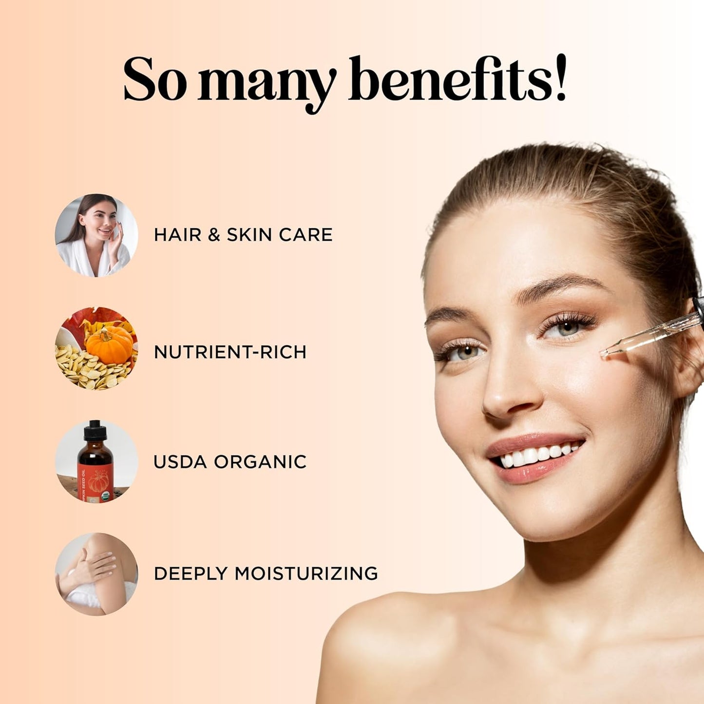 Pumpkin Seed Oil Organic Certified - 100% Pure Organic Pumpkin Seed Oil for Hair and Anti Aging Face Oil - USDA Organic Hair Oil for Dry Hair and Volume - Virgin Cold Pressed & Unrefined (4oz)
