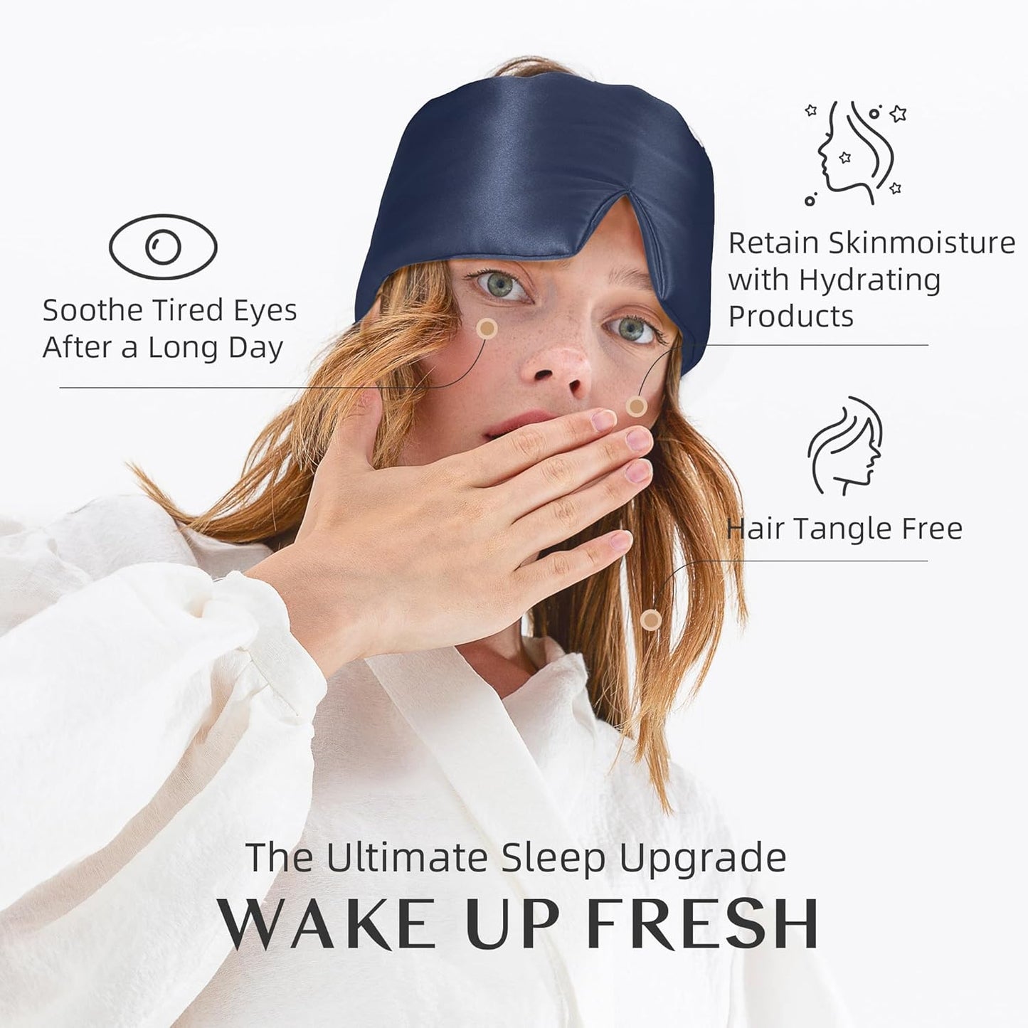 Silk Sleep Mask for Women and Men, Side Sleeper, 22 Momme Pure Mulberry Silk Total Blackout 100% Mulberry Eye Mask with Adjustable Headband Full Size, Eye Masks for Sleeping and Travel