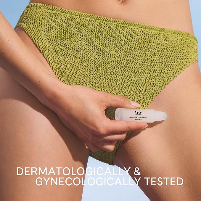 Fur Ingrown Eliminator Serum Rollerball Travel Size - Powerful Ingrown Hair Treatment Serum With AHAs and BHAs to Treat and Prevent Ingrown Hairs and Bumps, Hydrates and Soothes Irritated Skin - 10 ml