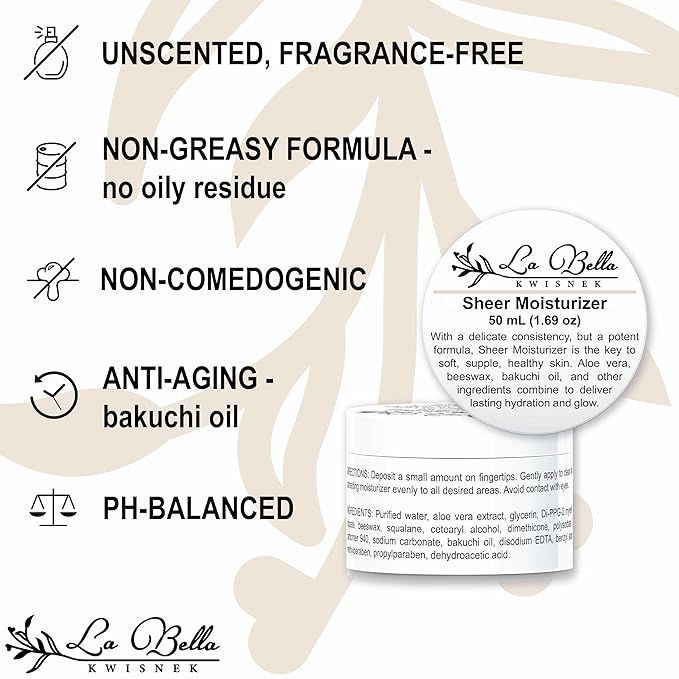 Sheer Moisturizer - Daily Face Cream for Complete Hydration, with Aloe Vera