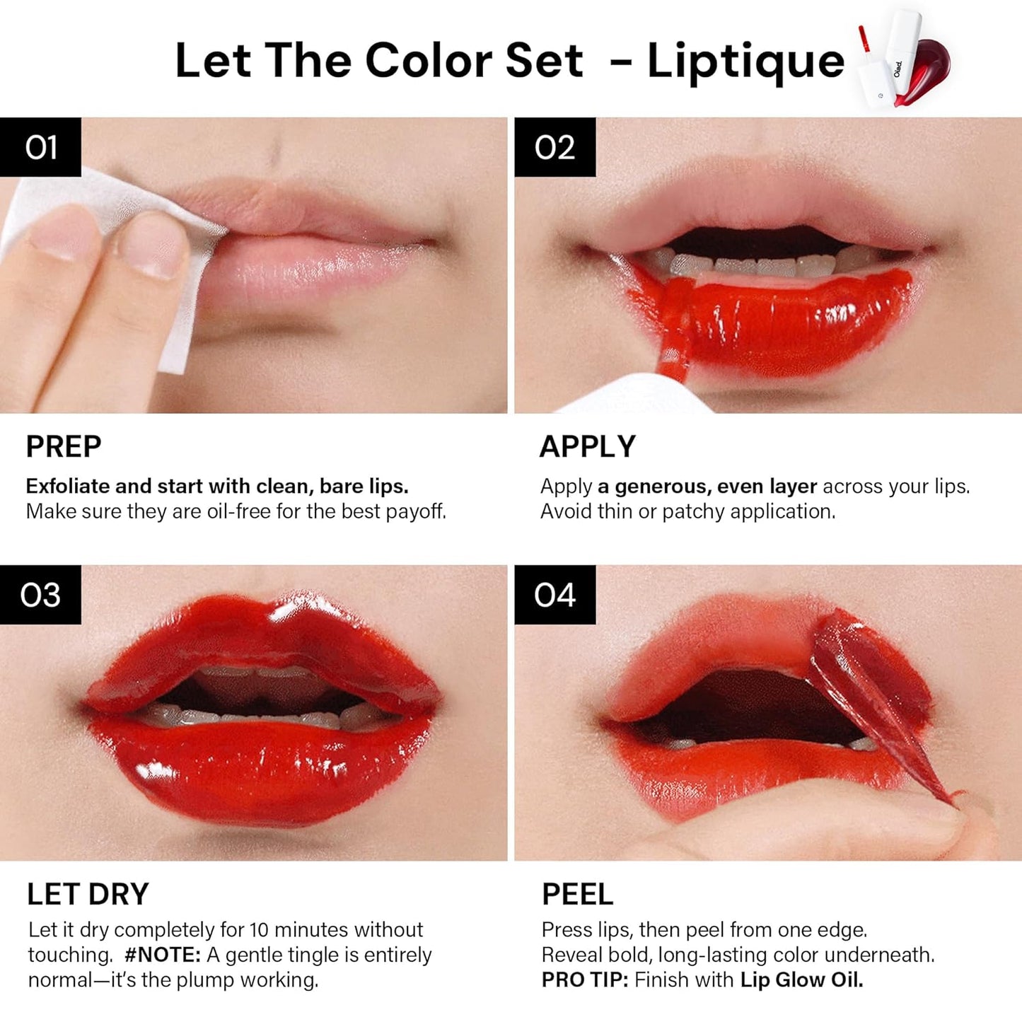 Liptique Korean Lip Stain Peel Off - 24 Hour Long Lasting Lip Tattoo, Waterproof & Transfer Proof, Nourishing & Hydrating Lip Tint for Women, Instant Plumping Lip Tints Peel Off (003 BLUNTO)