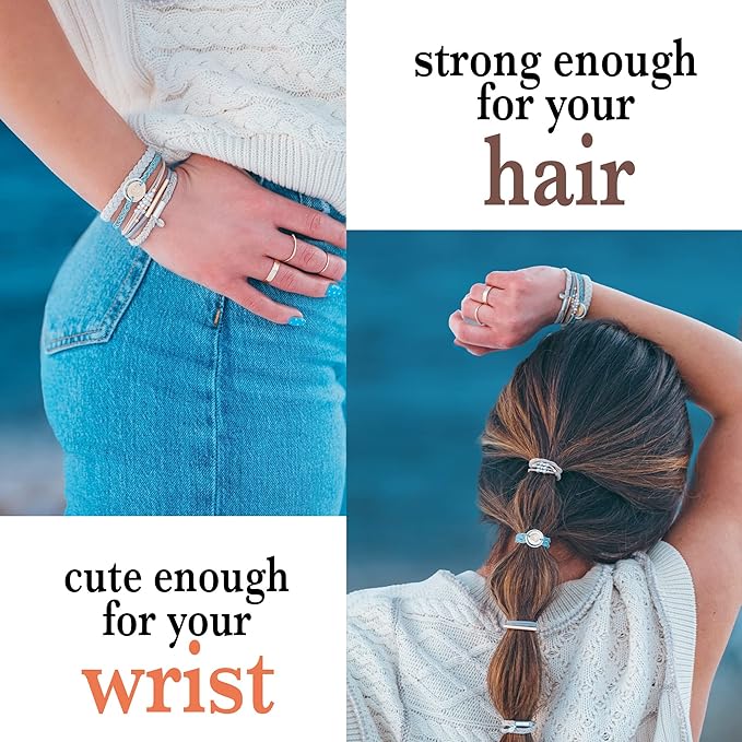 K'lani Hair Tie Bracelets for Women - Elastic Hair Bands That Double as Stylish Jewelry - Wonder - Large