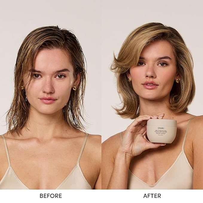 OUAI Fine to Medium Hair Treatment Masque - Mask for Hair Repair, Hydration and Shine - With Shea Butter, Keratin and Panthenol - Paraben, Phthalate and Sulfate Free (3.4 Oz)