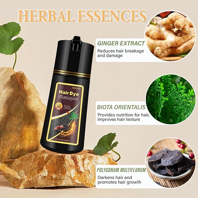 Deep Burgundy Hair Dye Shampoo Red, Instant Dye Shampoo for Gray Hair for Women Men, Best Hair Coloring Shampoo for Painting Hair, 3-in-1 Color Shampoo Hair Dye in Minutes, Champu Para Pintar el Pelo