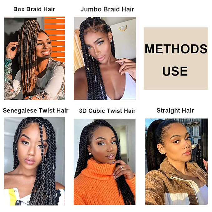 Liang Dian Pre-Stretched Braiding Hair 22 inch 6 packs Hot Water Setting Synthetic Hair Crochet Braiding Hair Extension (Ombre Brown)