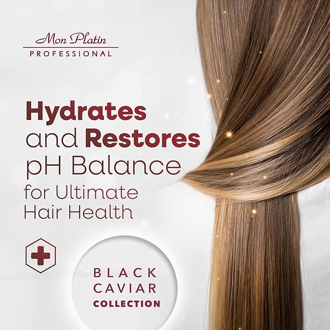 Mon Platin Professional Hair Conditioning Mask, Black Caviar Total Repair, 500ML, For Straightened Hair, Intensive Recovery, Deep Conditioning, SLS/Salt Free