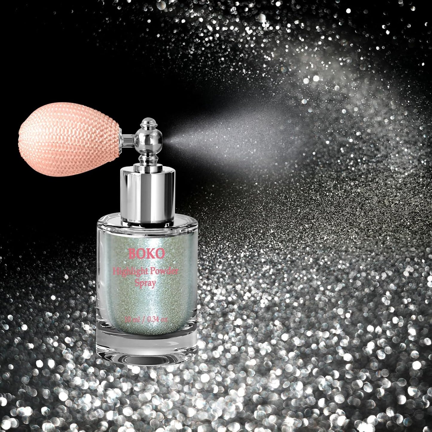 Boko Body Glitter Spray, Glitter Spray for Sparkling Body Face Hair Nail Clothes, Hair Glitter Spray Body Shimmer Powder for Highlighter Makeup Festival Party Concert Rave Accessories