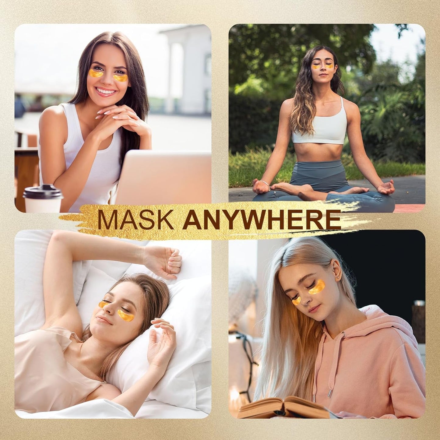 20Pairs/40Pcs 24K Gold Eye Patches, Collagen Eye Masks for Dark Circles and Eye Bags, Smooth Wrinkles & Puffy Eyes, Moisturizing Skin, Skincare Eye Treatment, Beauty & Personal Care