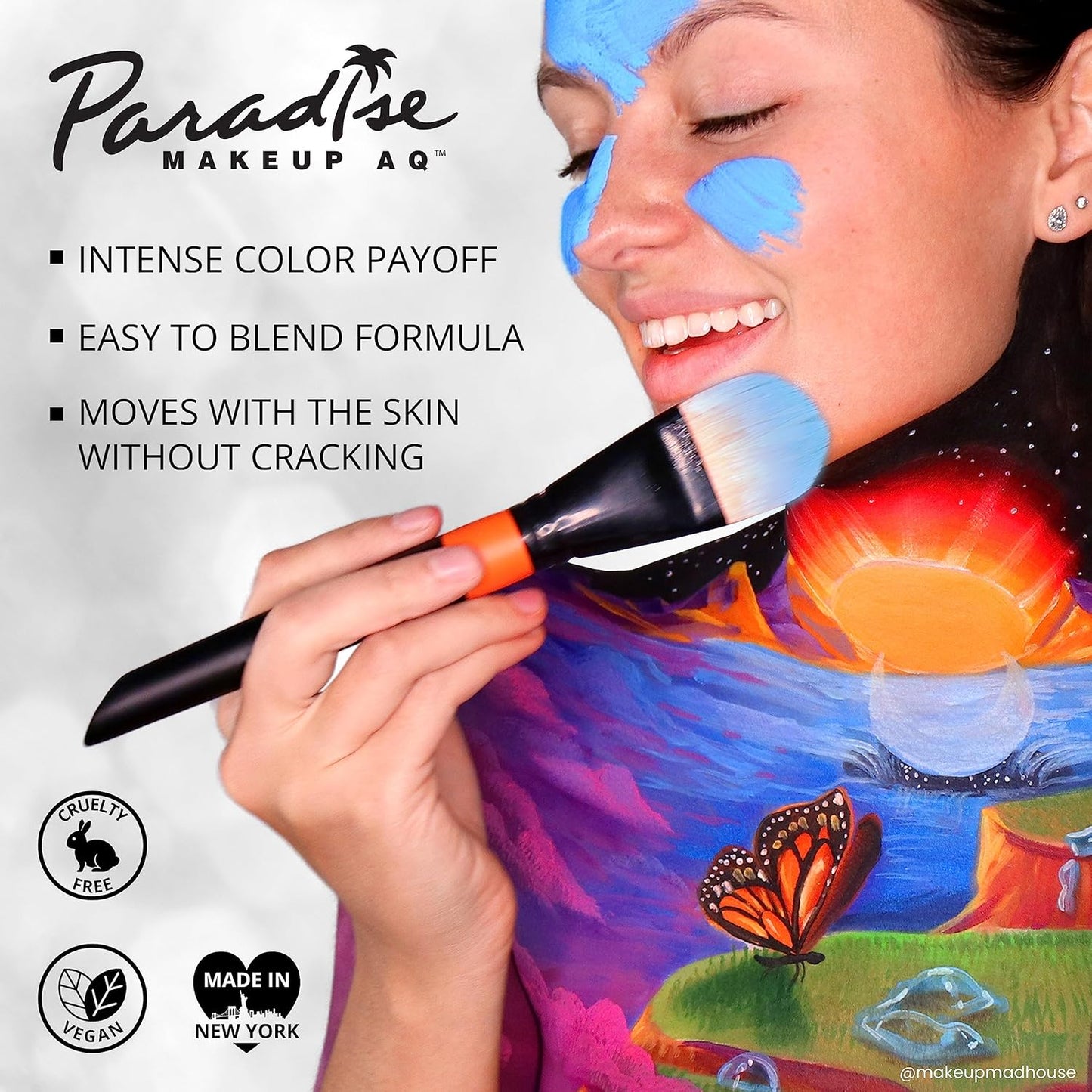 Mehron Makeup Paradise Makeup AQ 8 Color Pastel Palette | Magnetic Refillable Body Paint & Face Paint Palette | Professional Water Activated Makeup for Costumes, SFX, Halloween, & Cosplay